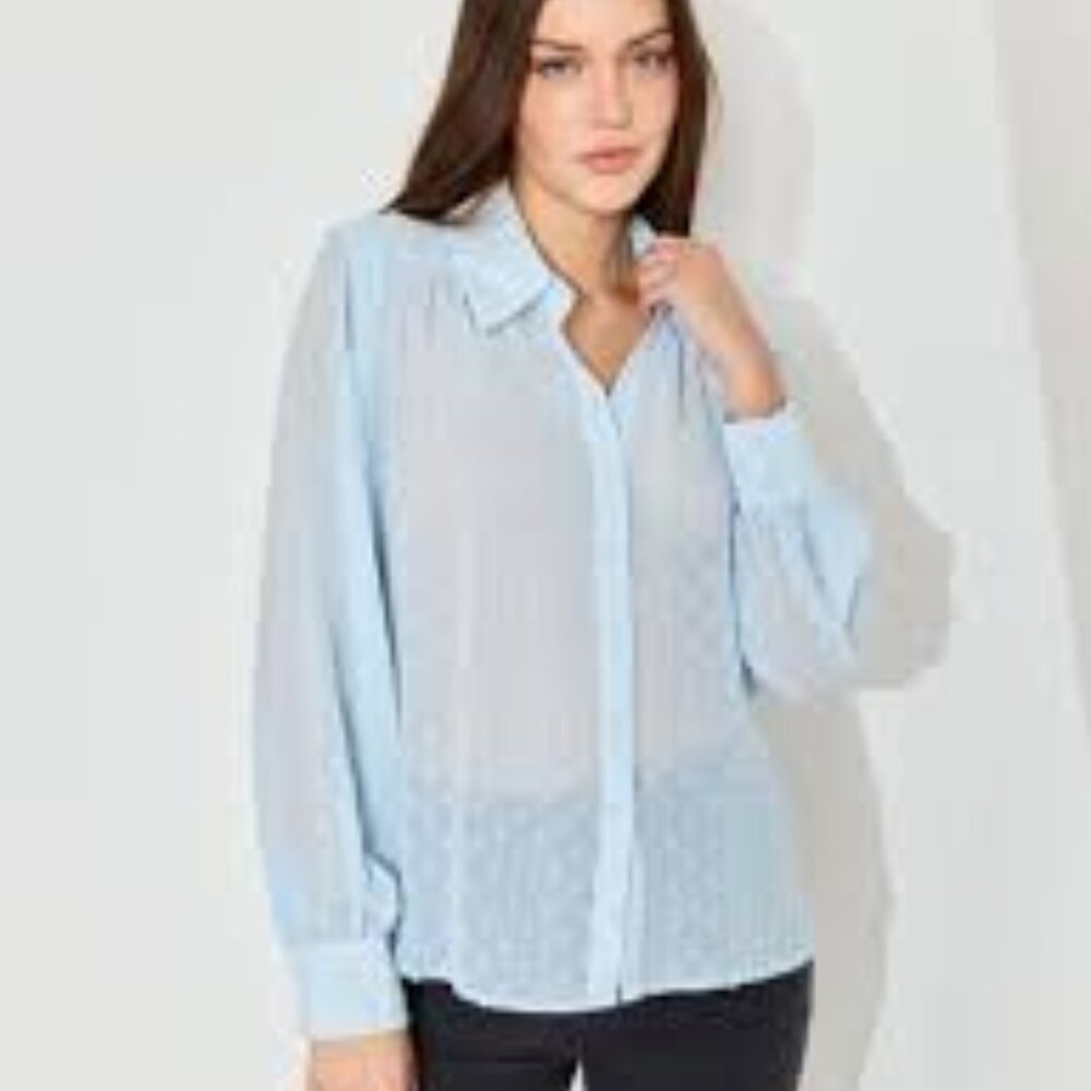 J CREW Size S,Sheer Tulle Blouse  Sheer Chiffon Top * Shirt * Tunic-
